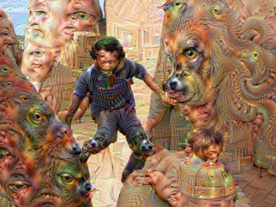 (Children by John Mendoca setelah Deepdream)