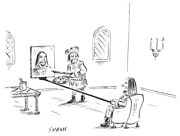 (ilustrasi: Rembrandt selfie: New Yorker Cartoons March 16, 2015 - The New Yorker Selfie Sticks, David Sipress - pinterest.com)