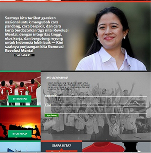 Tampilan situs Revolusi Mental