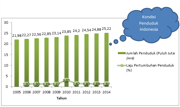 Jumlah penduduk Indonesia tahun 2005 - 2014, (dok.Pri)