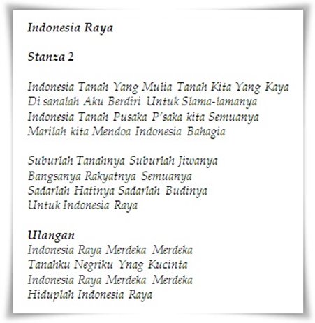 Indonesia raya lirik