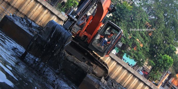 Normalisasi Kali Angke pada 2015. (Foto Ganendra)