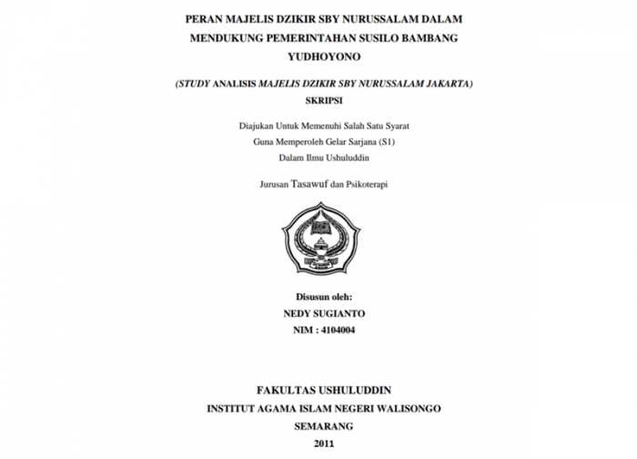 Skripsi Karya Nedy Sugianto, Study Analisis Majelis Dzikir SBY Nurussalam Jakarta, Sebuah Skripsi Yang Bisa Menjelaskan Analisa Jaringan Kekuasaan SBY, (Sumber Gambar: Go File Data)