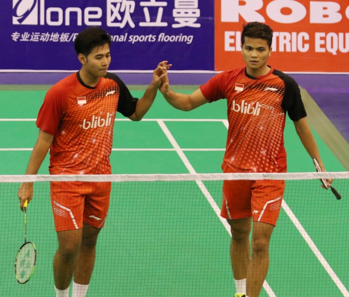 Angga/Ricky menyumbang poin pertama bagi Indonesia/badmintonindonesia.org