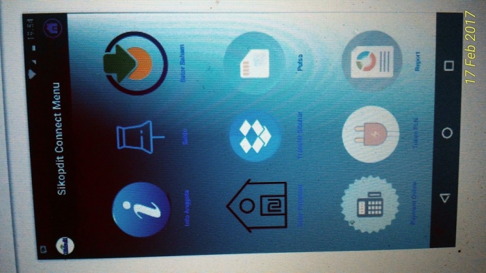 Tampilan aplikasi sipkopdit connect. Dok pri