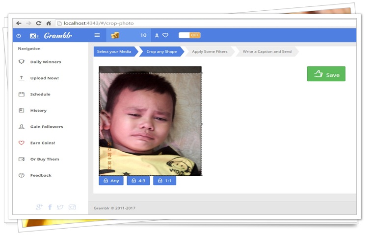 SS Menu Unggah-Upload Gramblr.