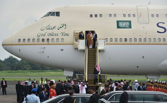 Kedatangan raja Salman dan rombongan (Hak Cipta : AFP/agt)