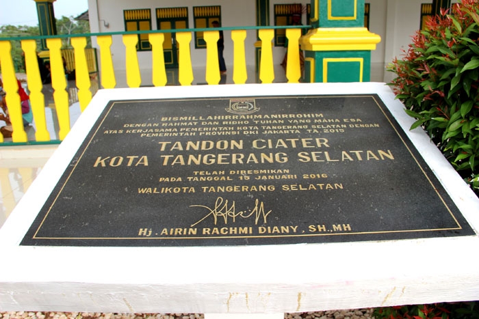 Diresmikan Walikota Tangsel Airin Racmi Diany pada 15 Januari 2016. (Foto: Gapey Sandy)