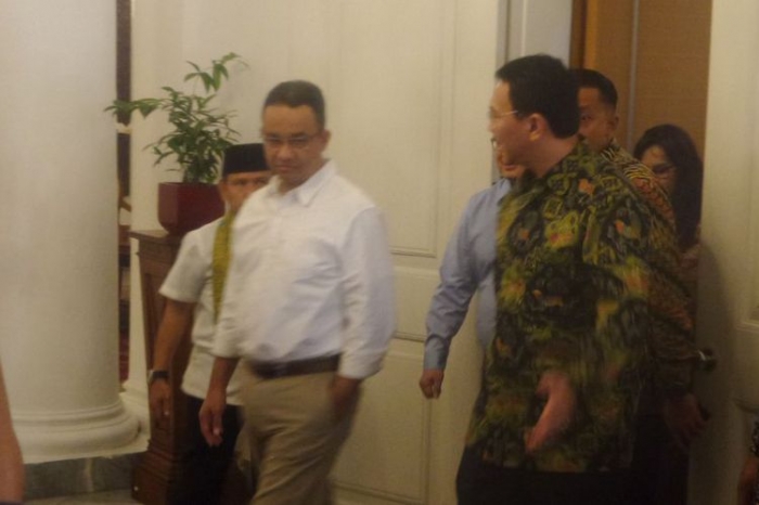 Ahok dan Anies| (Kompas.com/David Oliver Purba)