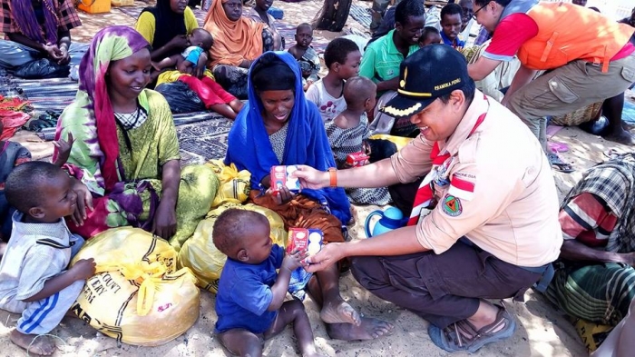 Pengungsi Kaamil di Mogadishu, Somalia akibat bencana kelaparan dan kekeringan serta konflik sosial (2017)
