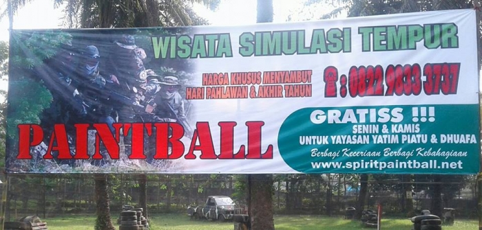Paintball gratis untuk anak-anak yatim setiap senin dan kamis.