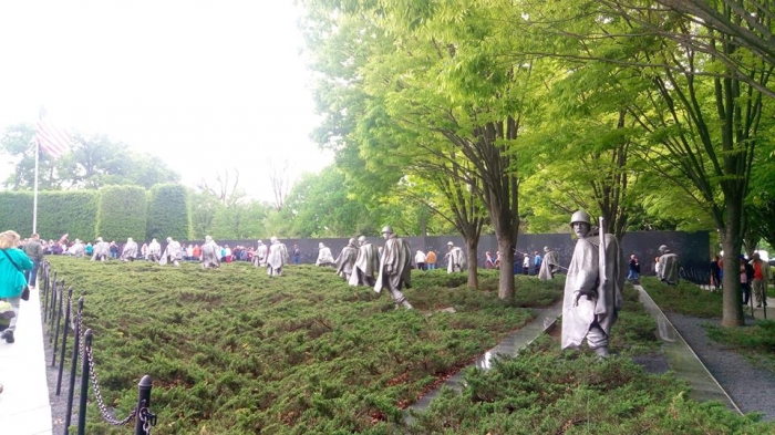 Memorial Perang Korea. Sembilan belas patung tentara AS yang gugur selama Perang Korea ada di memorial ini.