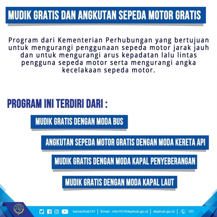 Program Mudik Gratis Kemenhub | sumber: @kemenhub151