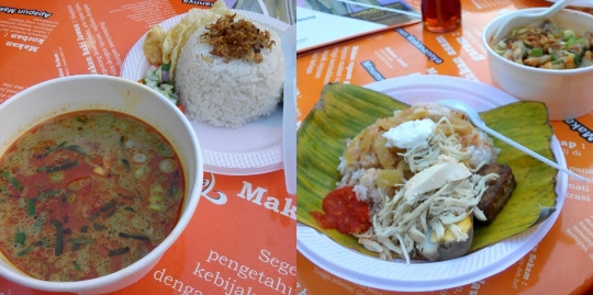 Soto Tangkar pilihan Bu Sumiyati dan Nasi Liwet plus Mie Kocok Ceker pilihan mba Yayat (dokpri)