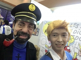 Kapten Haddock dan Tintin dari Tintin Fans of Indonesia. (Foto: TFoI)