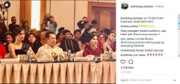 Bamsoet (deretan paling depan, dua dari kiri) menjadi juri sesi malam bakat Puteri Indonesia 2018. Source: instagram.com/bambang.soesatyo