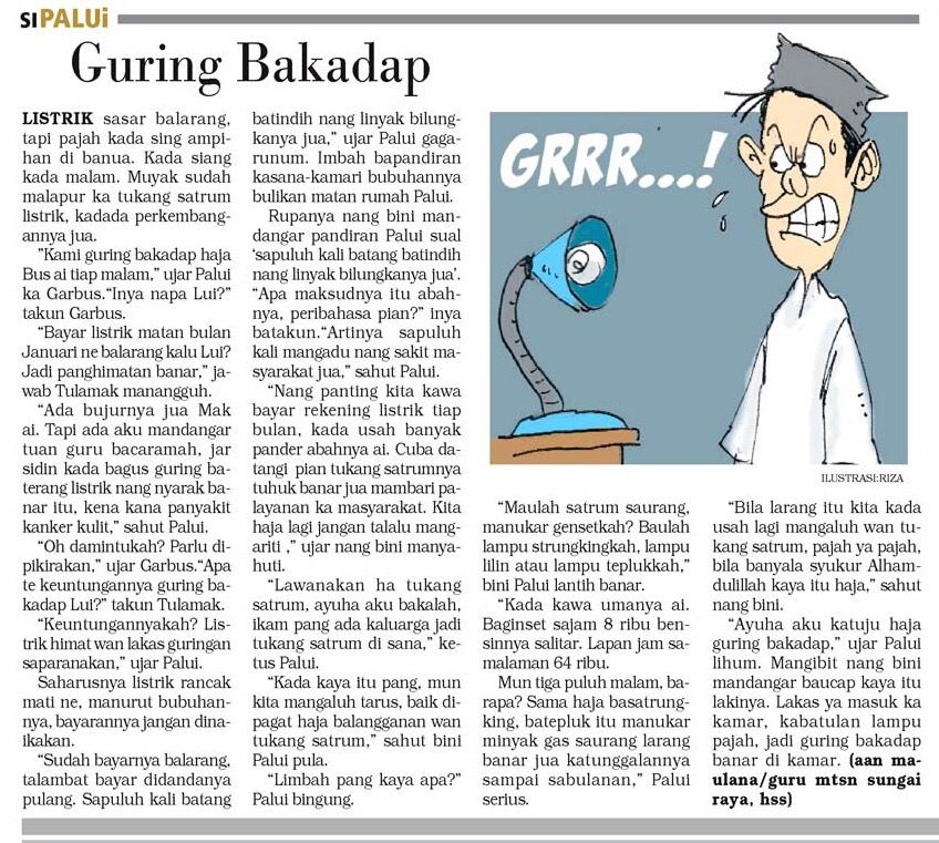Salah Satu Edisi Kisah Si Palui di Banjarmasin Post (Grafis : Banjarmasin Post)