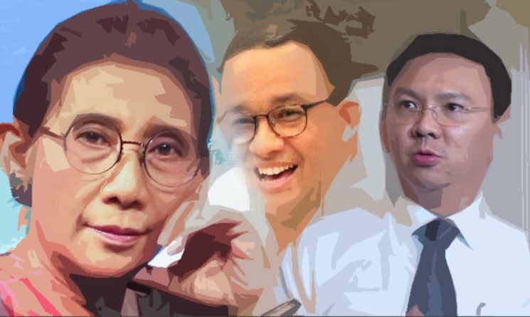 Susi Pudjiastuti, Anies Baswedan, Basuki Tjahaja Purnama [Diolah dari Kompas.com]