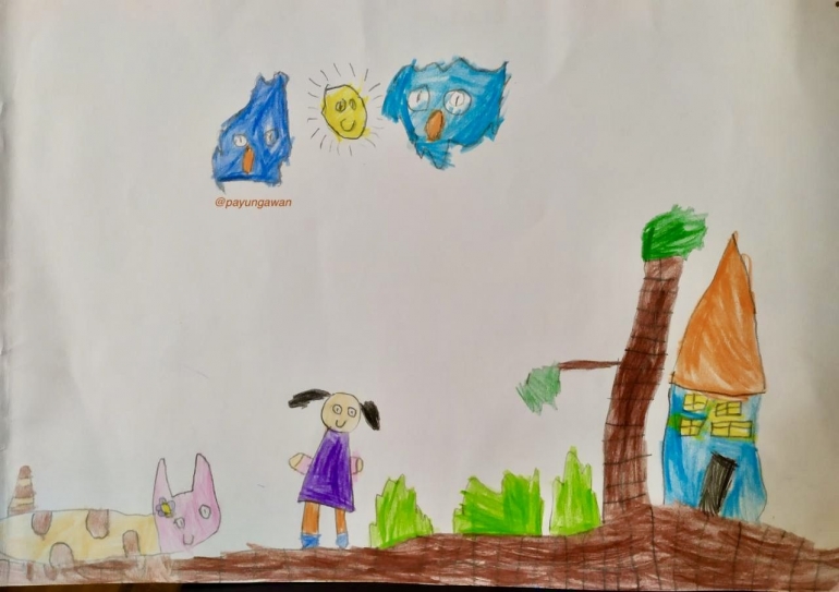 Gambar karya L. Sajna (5 tahun) | Dok. pribadi