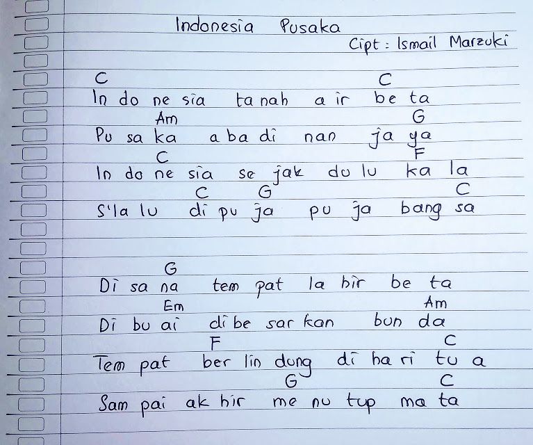 tangga nada lagu indonesia terbaru