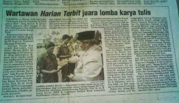 Kliping koran Harian Terbit yang memuat berita lomba menulis Pramuka (dok Nur Terbit)