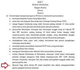 Syarat khusus calon Ketua RT kekinian. Sumber: screenshot/Perwali Probolinggo No. 31 Tahun 2019