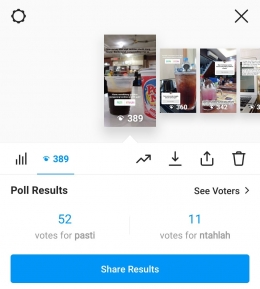Hasil survey di Instagram Story