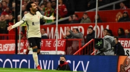 Mohammed Salah Penyerang Liverpool menjadi Hattrick pada laga pekan ke-9 Liga Inggris melawan Manchester United