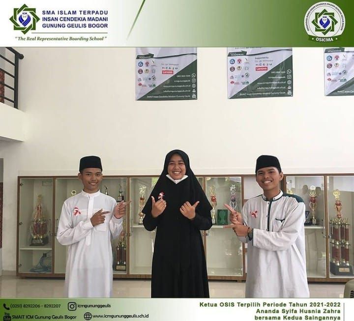Tiga kandidat ketua OSIS (Sumber: SMAIT ICM Gunung Geulis Bogor)