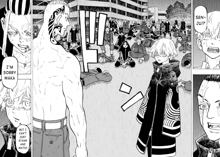 Salah satu cuplikan manga Tokyo Revengers chapter 228. Sumber: catmanga.org
