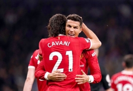Cristiano Ronaldo dan Edinson Cavani berpeluang dimainkan saat Manchester United menghadapi Atalanta di Liga Champions (2/11)/The Athletic