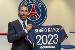 Tak kunjung debut sejak resmi bergabung dengan PSG karena cedera, kontrak Sergio Ramos terancam diakhiri PSG. Sumber: Tribunnews.com