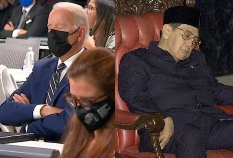 Joe Biden Disoroti, ia Harus Belajar dari Gus Dur Tidur Saat Rapat (sumber gambar: pikiran-rakyat.com, gusdurian.net)