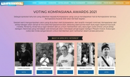 Para Nominee Best In Specific Interest. Sumber Screenshot Microsite Kompasianival