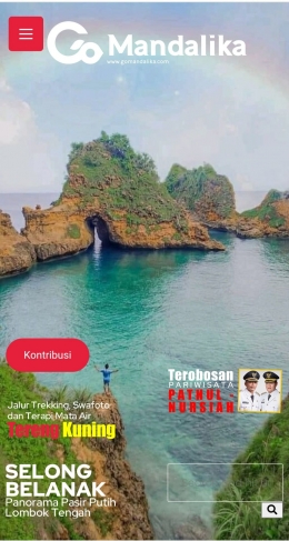 Tampilan situs Go Mandalika yang dikelola Dinas Pariwisata Kabupaten Lombok Tengah. Sumber: Go Mandalika