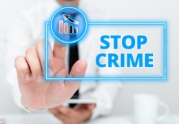 Sumber. Shutterstock/handwriting text stop crime business idea.