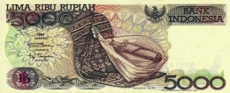 Uang kertas Rp. 5.000 terbitan tahun 1992 bergambar Sasando Rote (Sumber gambar: Sindonews.com) 