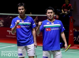 Ganda putra Jepang, Takuro Hoki (kanan) dan Yugo Kobayashi, jadi ancaman baru bagi ganda putra Indonesia/Foto: Badminton Photo