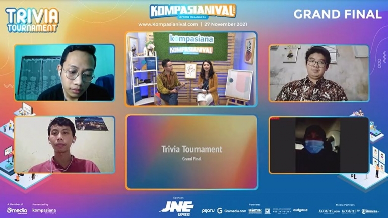 Tangkapan layar dari babak final Trivia Tournament di Kompasianival 2021