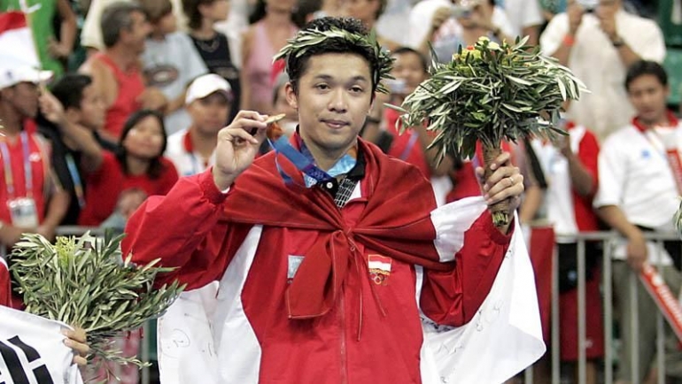 Sumber foto :inews.id | Ilustrasi Taufik Hidayat berhasil meraih medali Emas di Olimpiade Athena