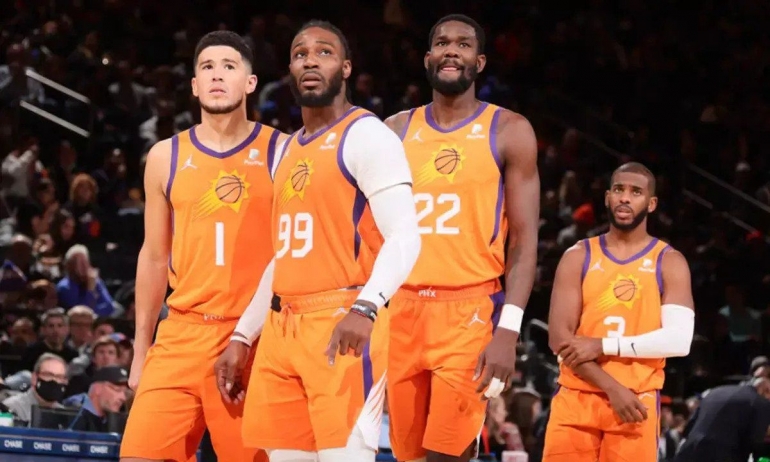 Phoenix Suns 2021 di Madison Squere saat bertamu dengan Newyork Knicks. (Sumber: AFP/Nathaliel S. Butler via nba.com)