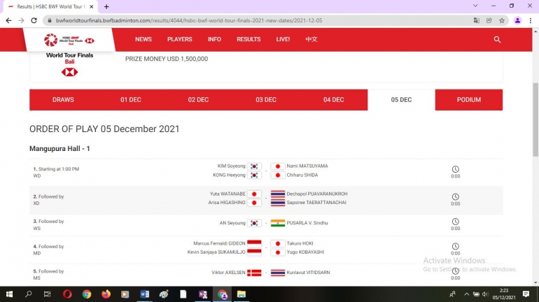 (Jadwal Final HSBC BWF World Tour Finals Dok: pribadi/tangkapan layar bwfworldtourfinals.bwfbadminton.com)