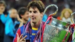 Lionel Messi saat memenangkan Piala Champions 2011 bersama Barcelona.Foto:Lluis Gene/AFP/liputan6.com