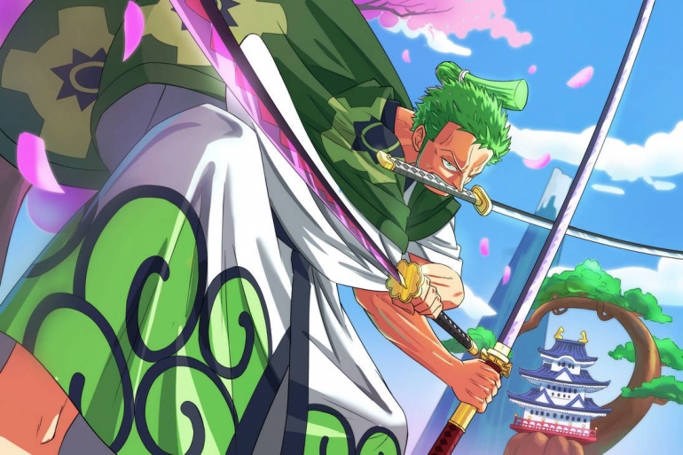 Roronoa Zoro dalam serial One Piece. (Sumber: DevianArt by Grompz)