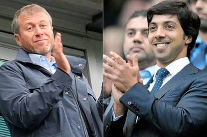 Roman Abramovich (pemilik Chelsea) dan Sheikh Mansour (bos Manchester City). (Standard.co.uk)