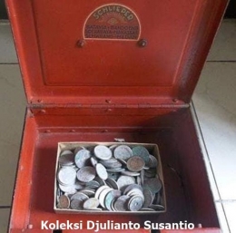 Brankas kecil dan koin-koin yang pernah dipendam dalam tanah (Dokpri)