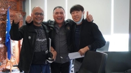 Shin Tae yong bersama Ketum PSSI, Mochamad Iriawan dan Exco PSSI, Haruna Soemitro (Foto Dok.PSSI). 