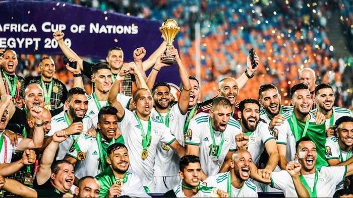 Tim Aljazair ketika juara Piala Afrika 2019 (Sumber : wartakota.tribunnews.ccom)