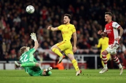 Momen gol kedua Diogo Jota ke gawang Arsenal (Sindonews.com)