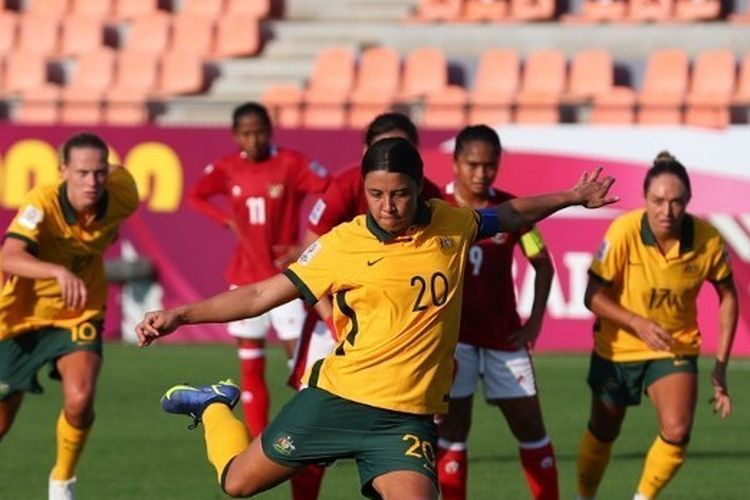 Timnas Putri Indonesia kalah telak 0-18 dari Australia di laga perdana Piala Asia Putri 2022 di India, Jumat (21/1)/Kompas.com